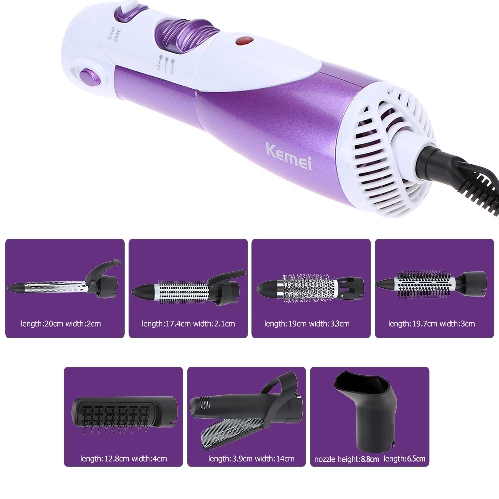 7 in 1 Electric Hair Comb Rotating Dryer Brush Blow Curling Wand Rollers Straightener Salon Styler Tool EU plug - Image 3