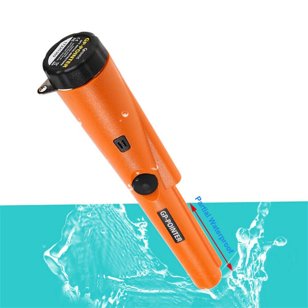 Portable Metal Detector Waterproof Dustproof High Sensitive 360 Degree Pointer Probe with Protective Sleeve Orange - Image 2