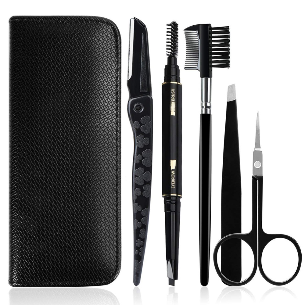 5 pcs/set Pro Eyebrow Makeup Tools Set Eye Brow Trimmer Tweezer Scissor Shaver Comb Kit 5-piece set - Image 2