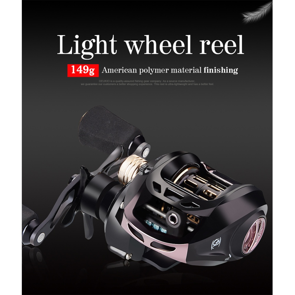 Low-Profile Reel Baitcasting 6+1BB High Speed Ratio Lure Fishing Tackle GB2000 champagne gold (left hand) - Image 3