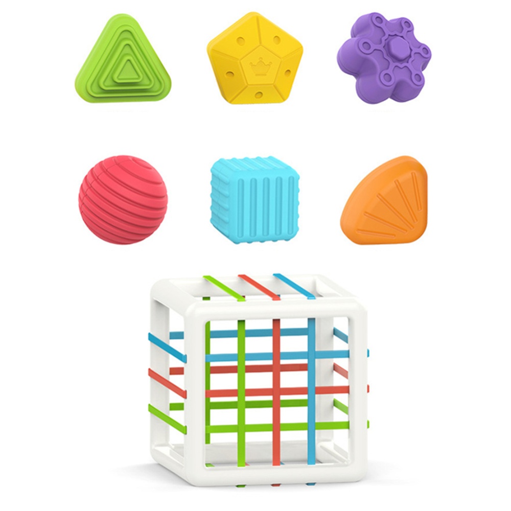 Baby Colorful Building Blocks Rainbow Cube Sorting Game Learning Educational Toys for 0-2 Years Old Children HE0209 - Image 3