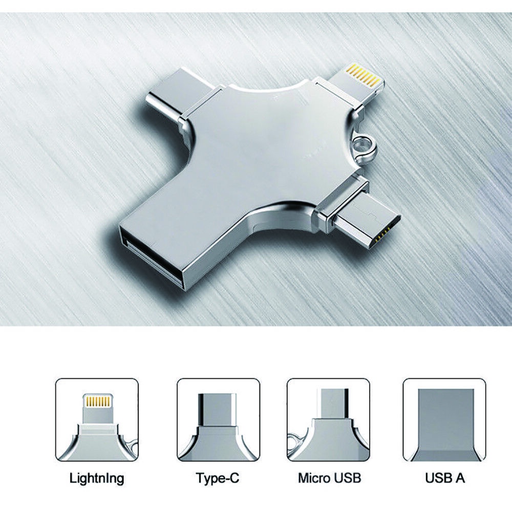 4 in 1 USB Flash Drive Quick-charging Type-C Storage Memory Stick for iPhone Andriod Samsung - Image 2