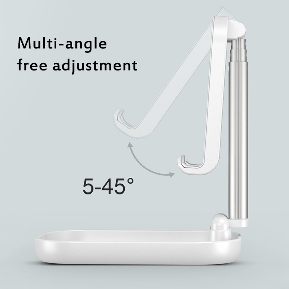 Adjustable Desk Phone Stand 10W Fast Wireless Charge Holder Plastic Retractable Portable Lazy Bracket For IPhone IPad white - Image 3