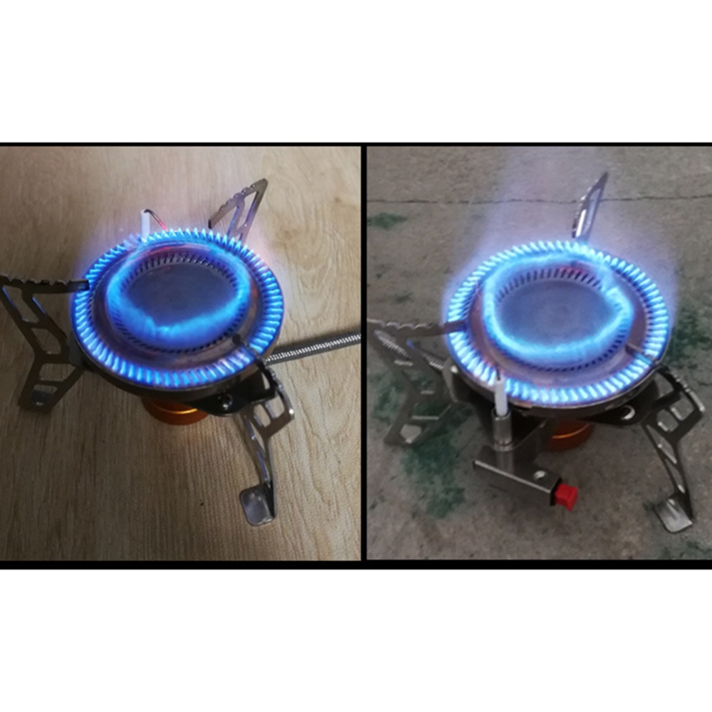 Portable Mini Butane Stove Cooking Burner Outdoor Heating for Picnic Fishing Camping Hiking Silver - Image 3