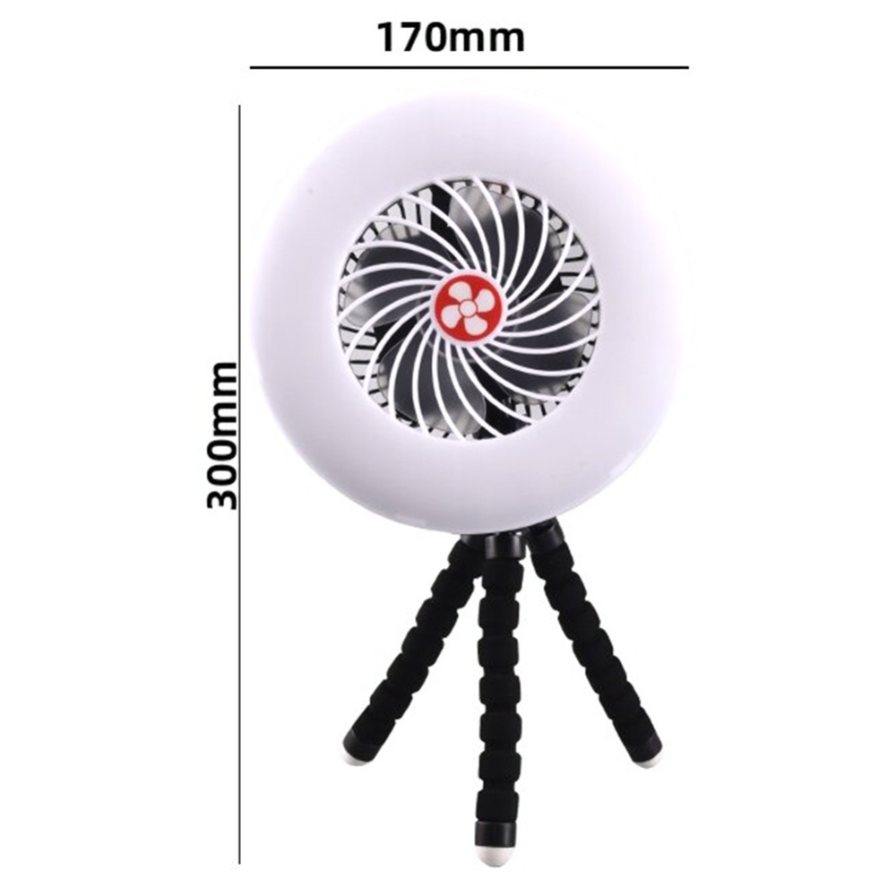 Solar Led Fan Tent Light Portable Outdoor Camping Night Market Lamp with 2pcs batteries - Image 3