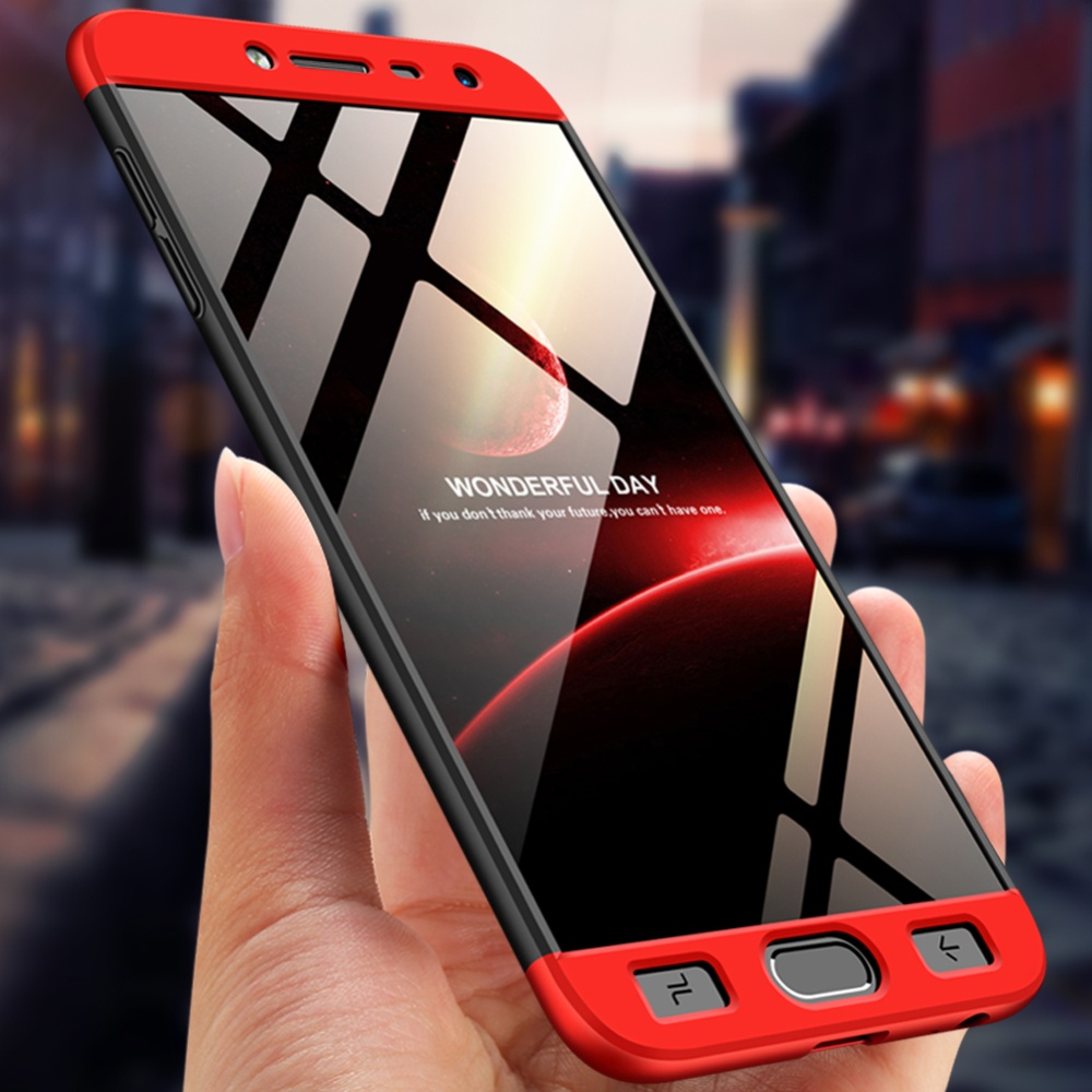 For Samsung J4 2018 Ultra Slim 360 Degree Non-slip Shockproof Full Protective Case red - Image 3