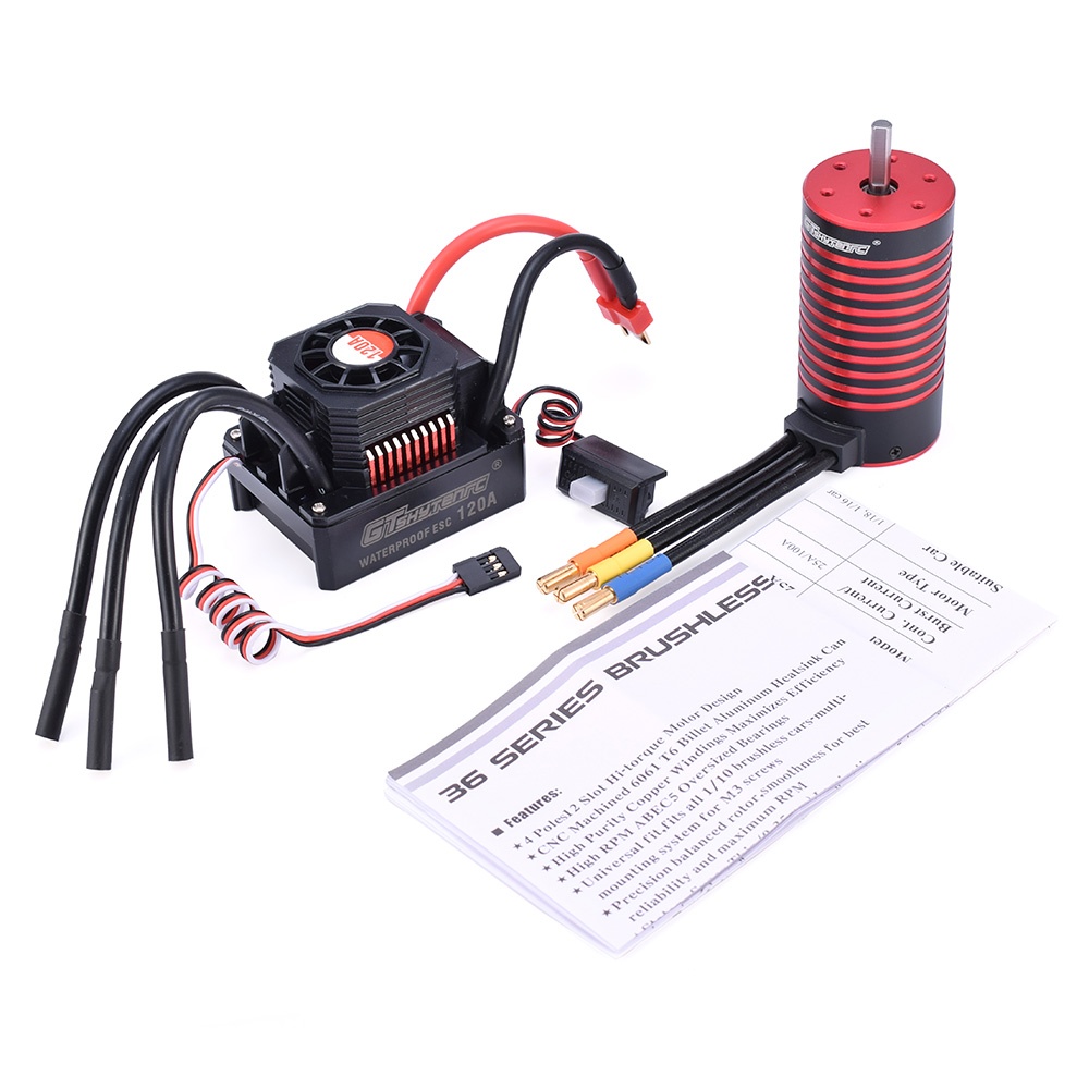 GTSKYTENRC Waterproof Combo F540 3300KV 4370KV Brushless Motor w/ 45A ESC for 1/10 RC Tamiya Axial Redcat 3300KV+45A - Image 3