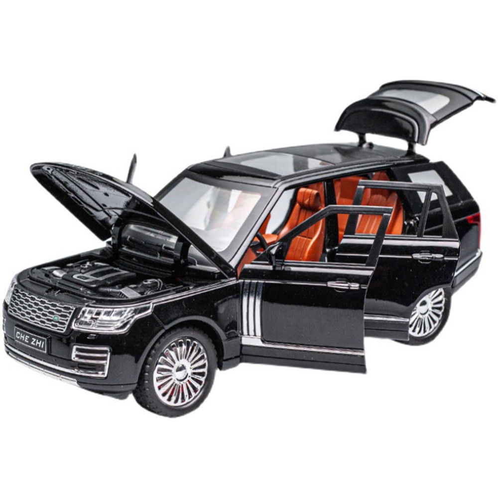 1:24 Simulation Pull Back Car Model Children Alloy with Sound Light Black - Image 3