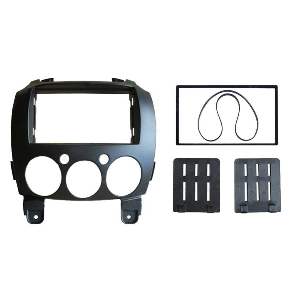 Car 2 Din Refitting Frame Panel for Mazda 2010 Demio 2007+ Stereo Radio Fascia Dash Mounting Trim Kit black