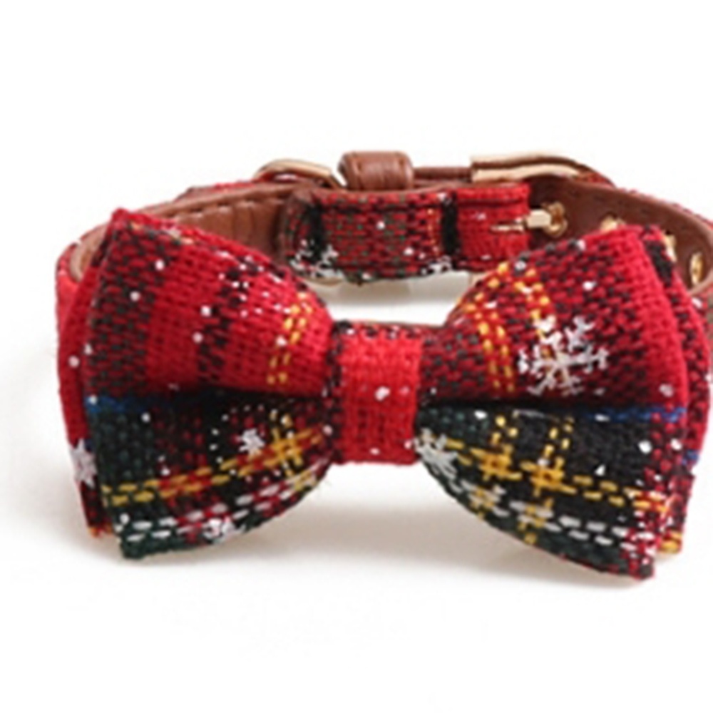 Pet Collar Dog Bowknot Triangle Scarf Cat Neck Belt Chrimats Christmas Style Supplies red - Image 2