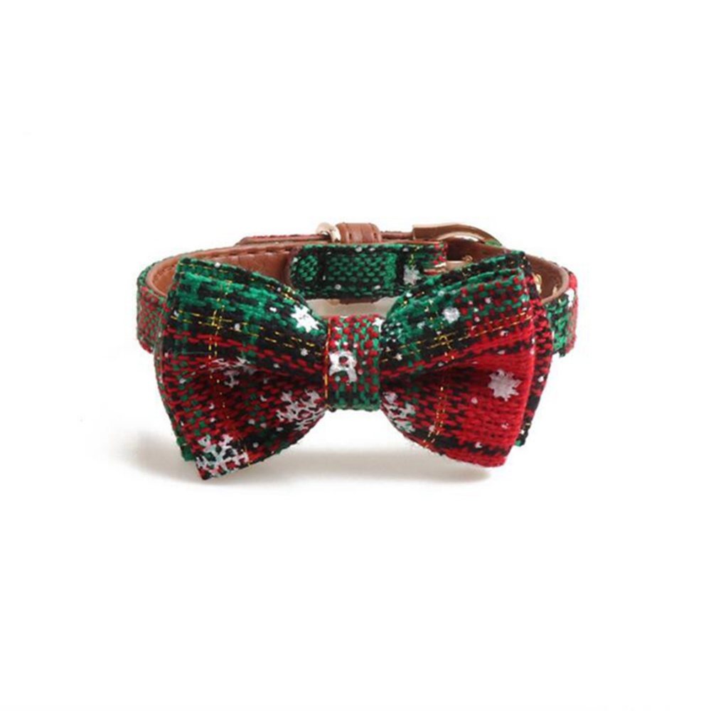 Pet Collar Dog Bowknot Triangle Scarf Cat Neck Belt Chrimats Christmas Style Supplies green - Image 2