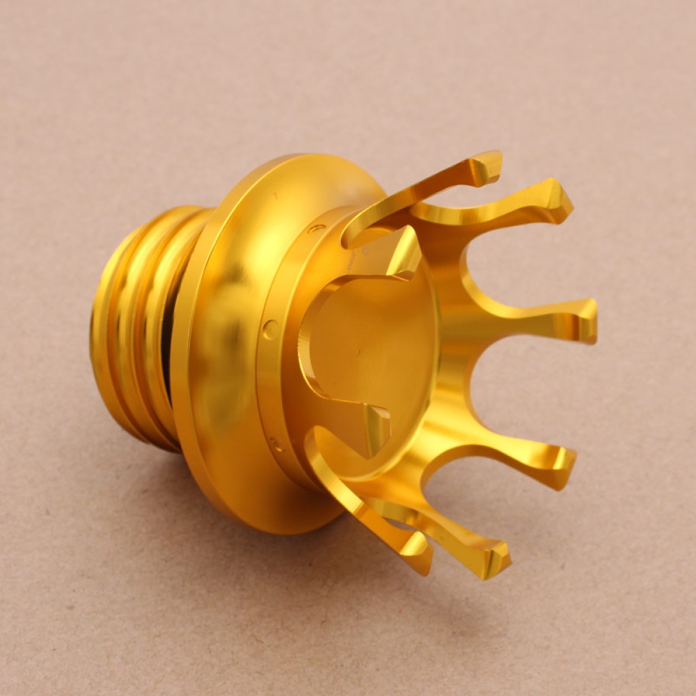 Motorcycle Gas Cap King Crown Style Flush Oil Fuel Tank Golden - Image 3