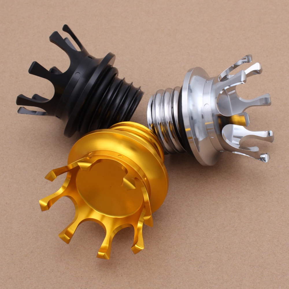 Motorcycle Gas Cap King Crown Style Flush Oil Fuel Tank Golden - Image 2