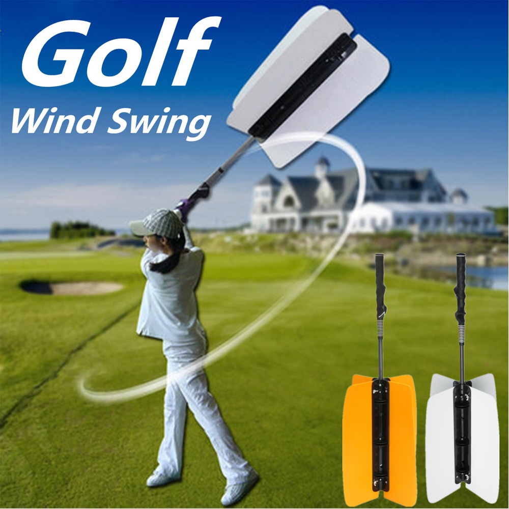 Practical Power Swing Fan Golf Club Trainer Practice Pinwheels Aid Resistance Training Aids red - Image 3