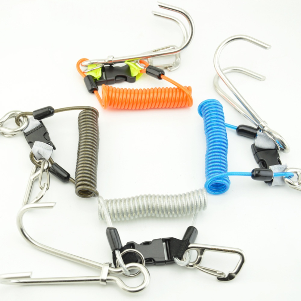 Stainless Steel Spring Rope Reef Hook (Double Hook) Dive Gear Diving Accessories Transparent - Image 3