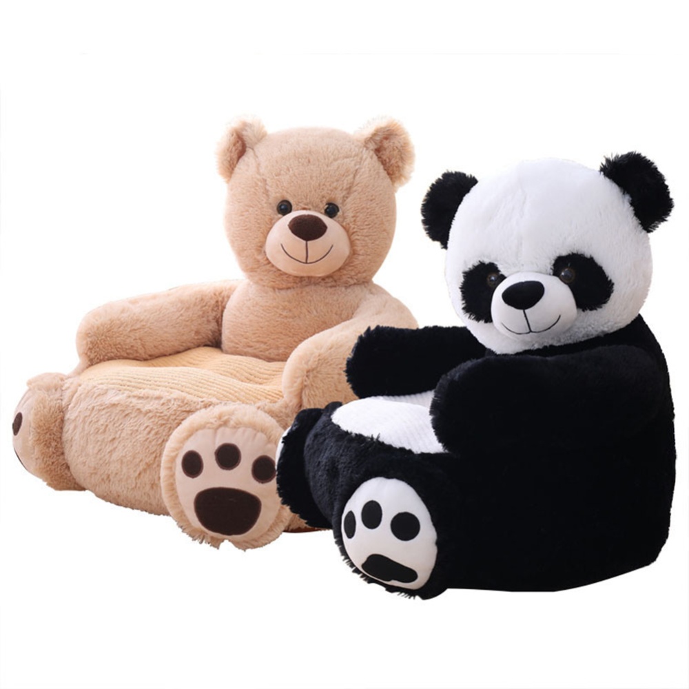 Cute Children Cartoon Plush Sofa Various Animal Shapes Soft Comfortable Portable Chair Stuffed Toy Holiday Gifts For Kids Girls Dark brown b - Image 3