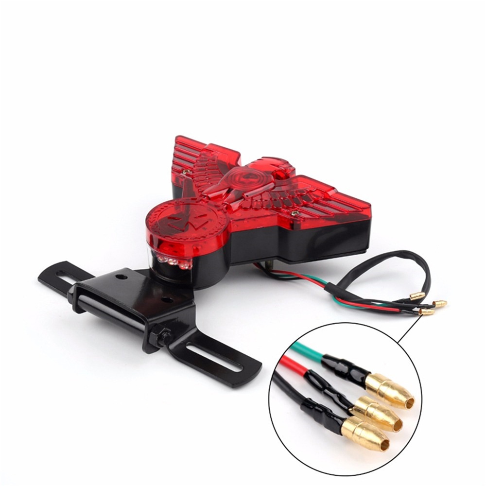 Universal LED Taillight Eagle Brake Stop Lamp Motorcycle Retro Tail Light As shown - Image 3