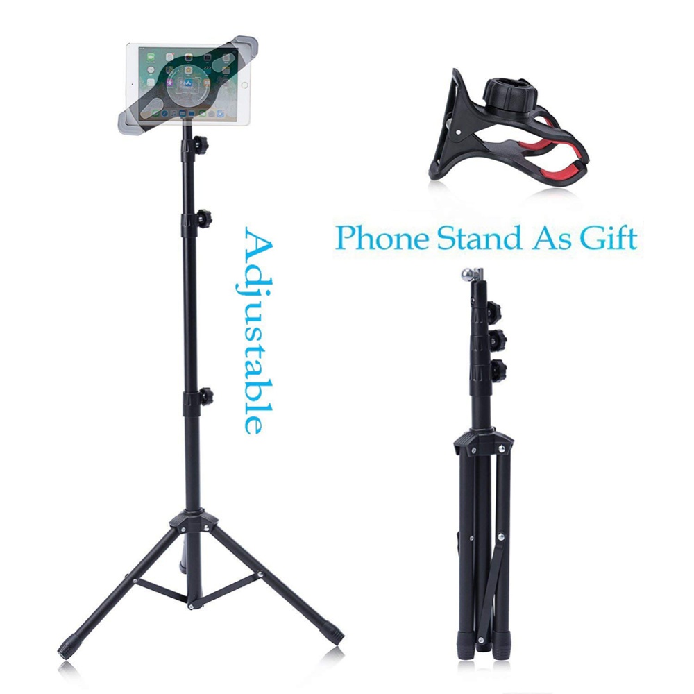 Foldable Adjustable 360 Rotating Stand Tripod Mount for iPad Tablets Phone black - Image 3