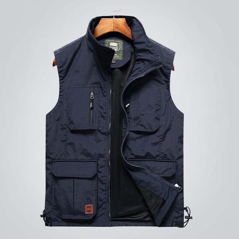 Outdoor Fishing Vest Quick-drying Breathable Mesh Jacket for Photography Hiking Navy_L - Image 3