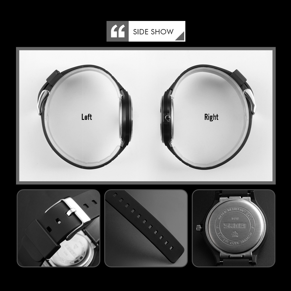 SKMEI Quartz Wrist Watch For Men Women Fashion Korean Version Student Waterproof Couple black white dial - Image 3