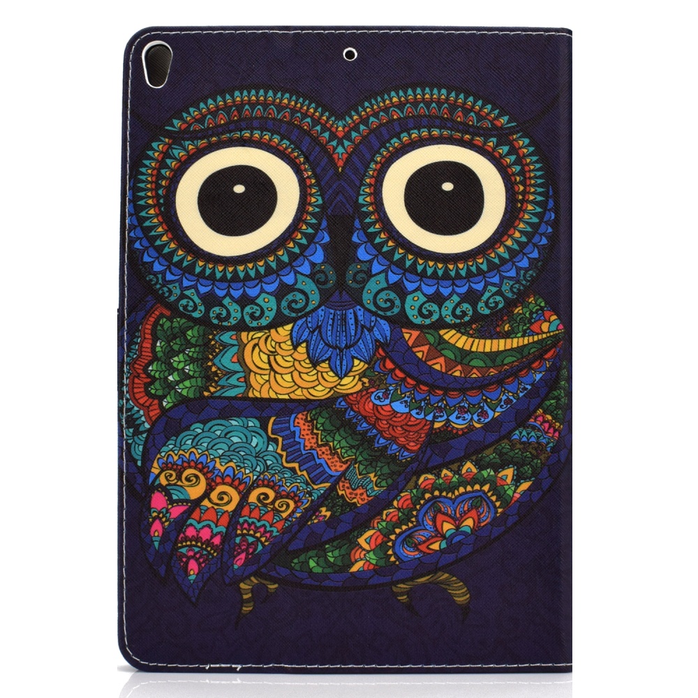 For iPad 10.5 2017/iPad 10.2 2019 Laptop Protective Case Color Painted Smart Stay PU Cover with Front Snap owl - Image 3