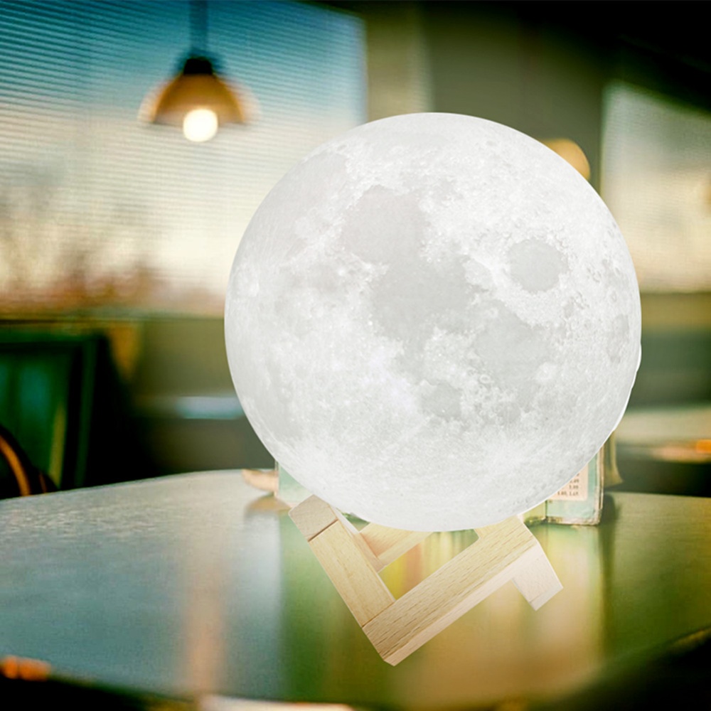 3D Moon Shaped Lamp Moonlight Colorful Touch USB LED Night Light Decor Home Gift 16 colors (with remote control)_20cm - Image 3