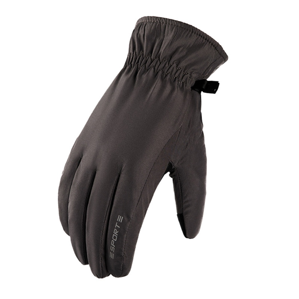 Winter Waterproof neoprene + Fleece Gloves Full Finger Warm Touch Screen Outdoor Sports Ski Riding Bike Curved finger black
