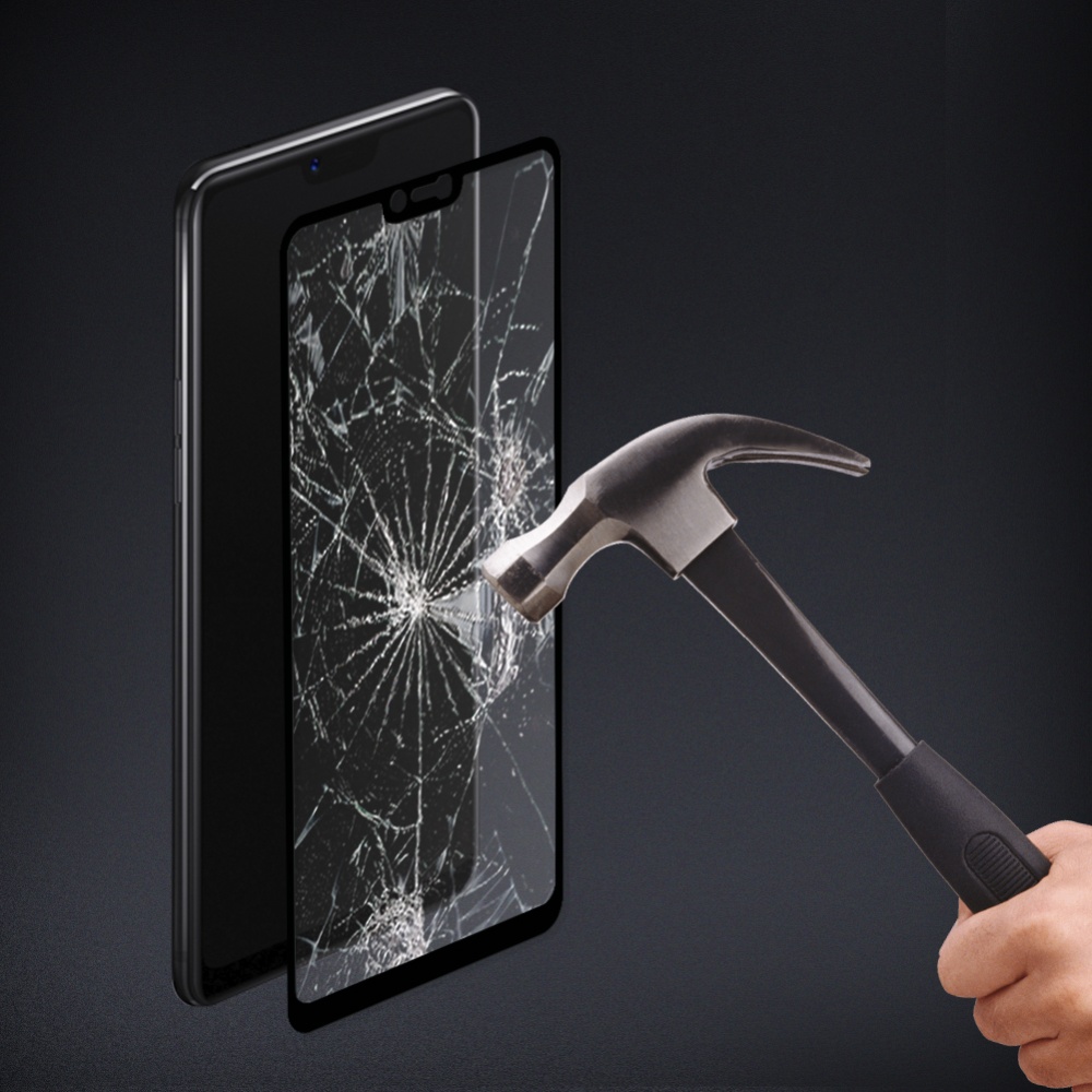 2 Pcs For OPPO R15 2.5D Arc Edge Full Screen Tempered Glass Protective Film(with KT Plate) black - Image 3