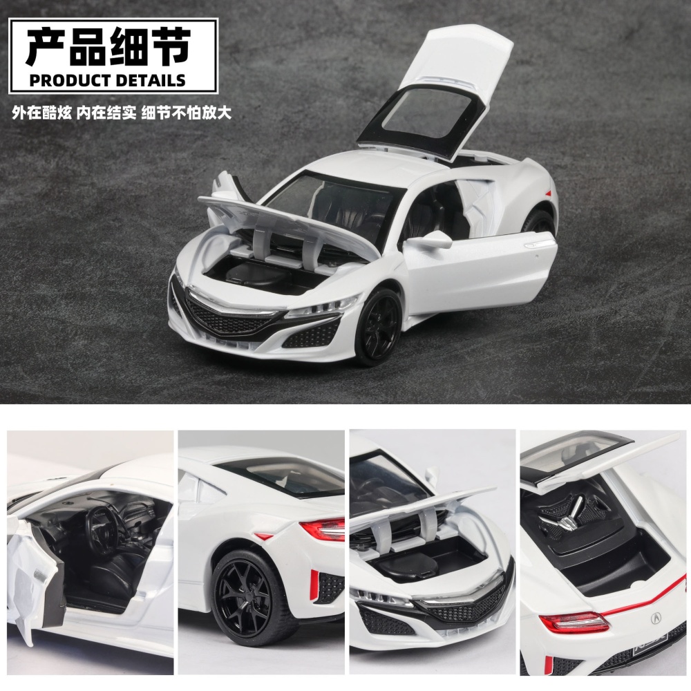 Children 1/32 Simulation Alloy Pull back Sound and Light Car Mold Gift Ornaments Decoration white - Image 3