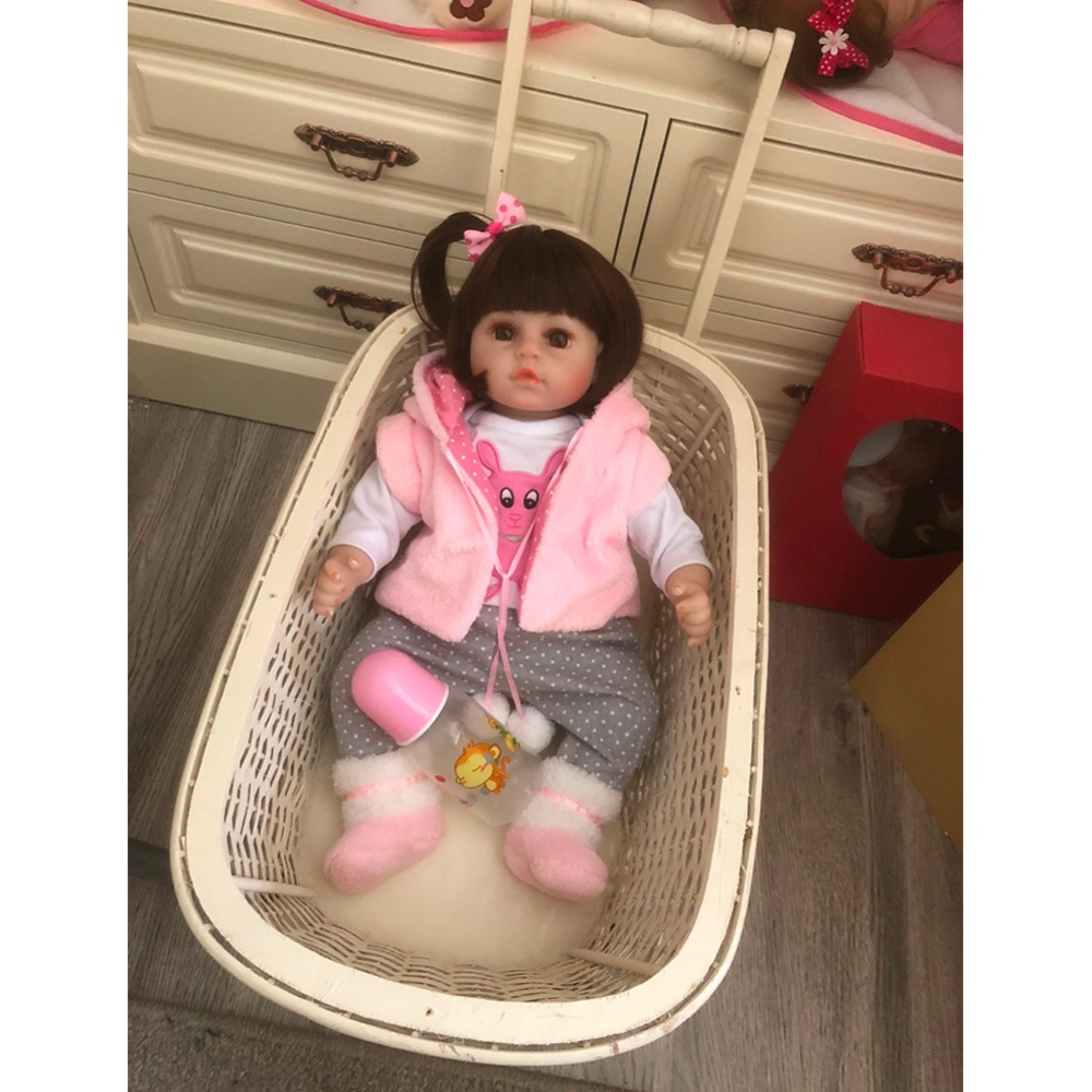 47CM Silicone Reborn Super Baby Lifelike Toddler Bonecas Kid Doll Bebes Toys for Kids Gifts - Image 3