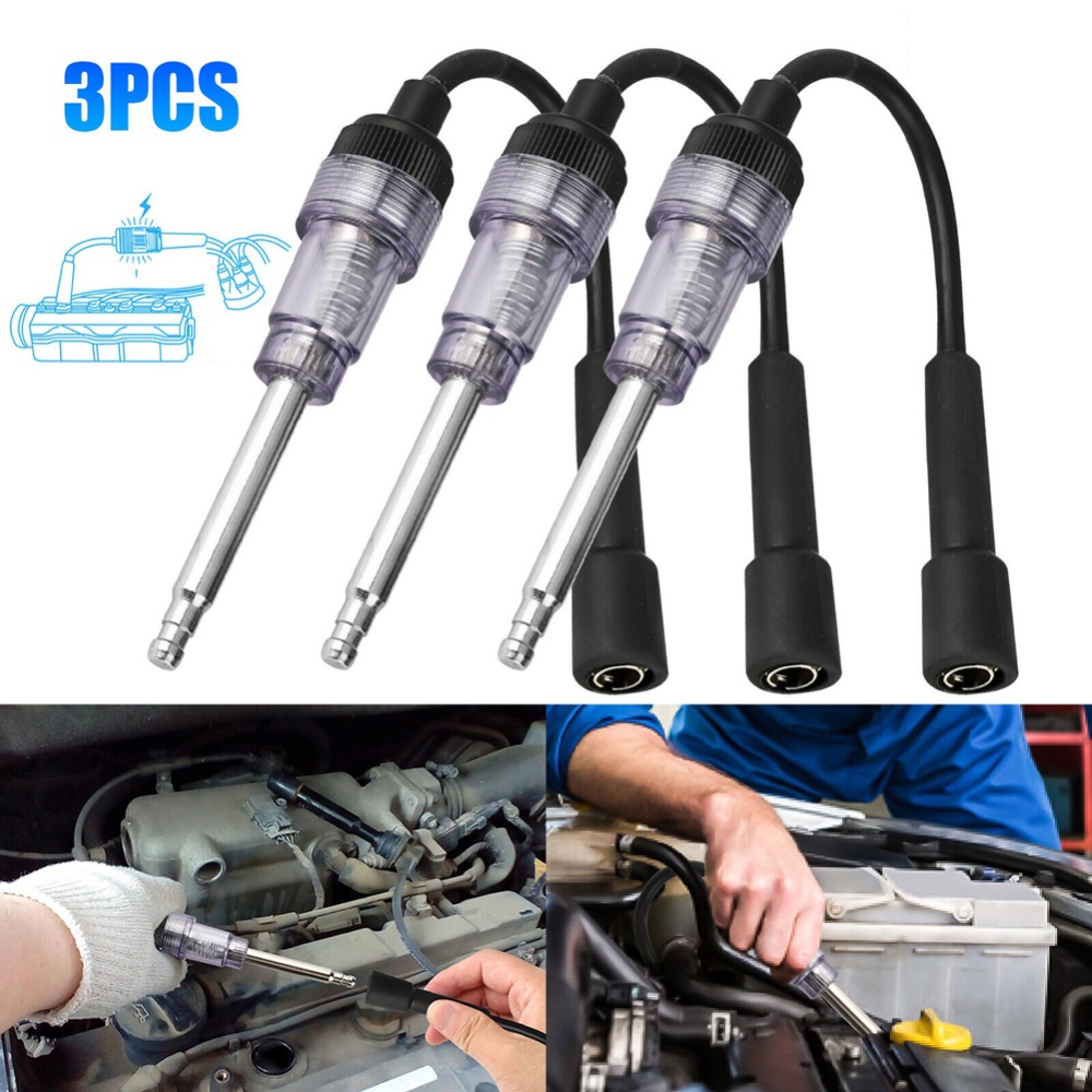 3pcs Car Simulator Tester Spark Plug Ignition System Detector Gauge Coil Engine Diagnostic Test Tool black - Image 2