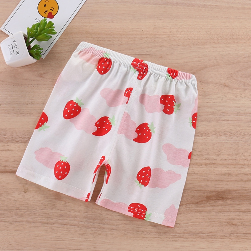 Kids Cotton Shorts Cute Cartoon Printing Summer Breathable Casual Short Pants For 0-7 Years Old Boys Girls little strawberry 6-12M 50#73CM - Image 2