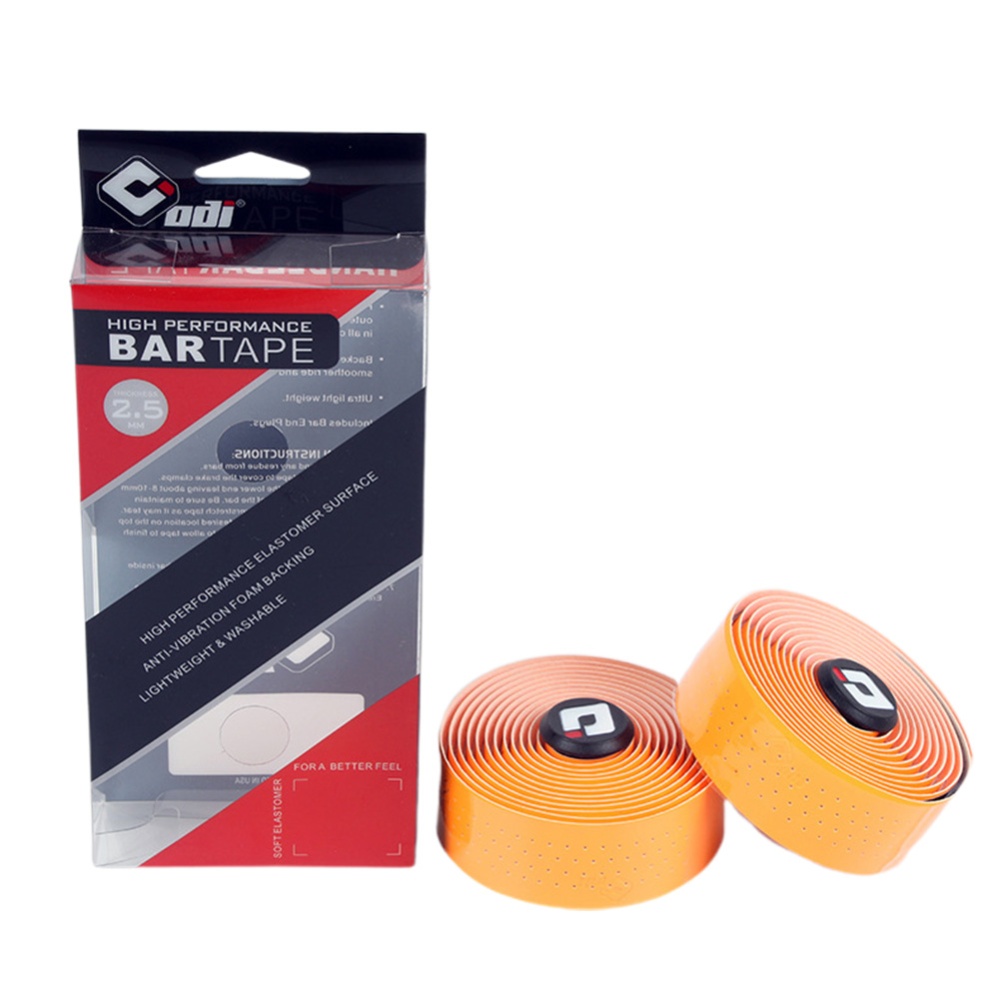 Road Bike Bend Handle Swathing Band Push Handbar Tape Comfortable Breathable Non-slip PU Orange - Image 3