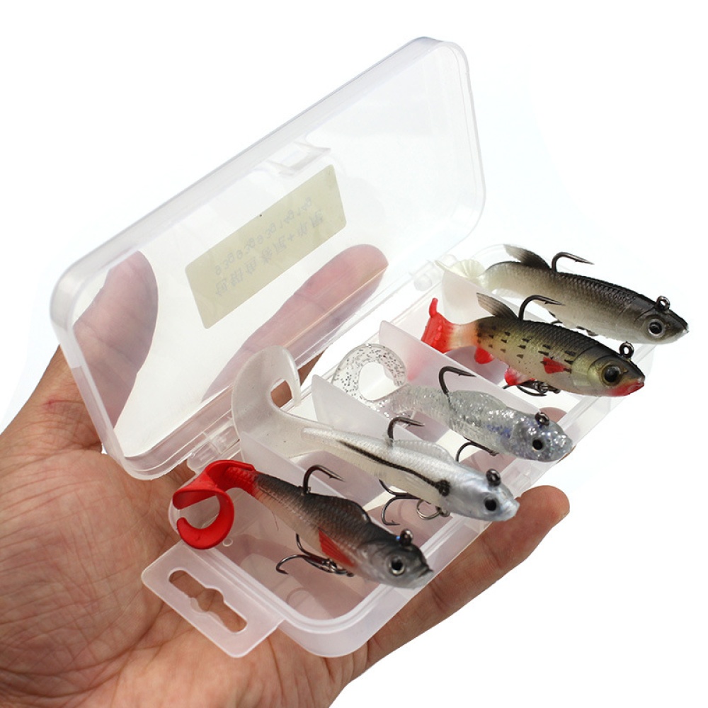 5pcs/Set Multi-color Fishing Lure Fake Bait Soft Swimbait Hook Kit 5 pcs - Image 2