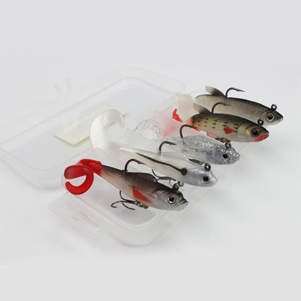 5pcs/Set Multi-color Fishing Lure Fake Bait Soft Swimbait Hook Kit 5 pcs - Image 3