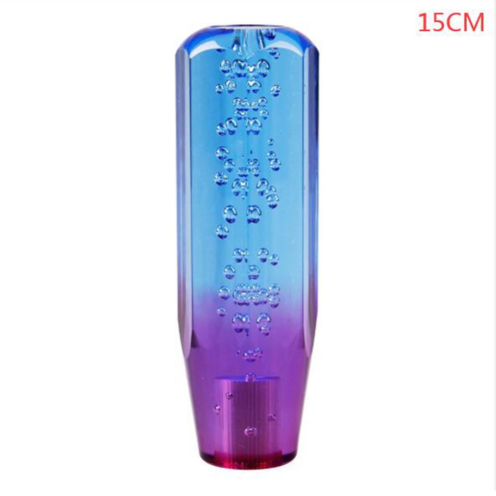 Universal Car Gear Shift Knob Stick Crystal Bubble Shifter with Thread Adapter Blue and purple_15CM - Image 2