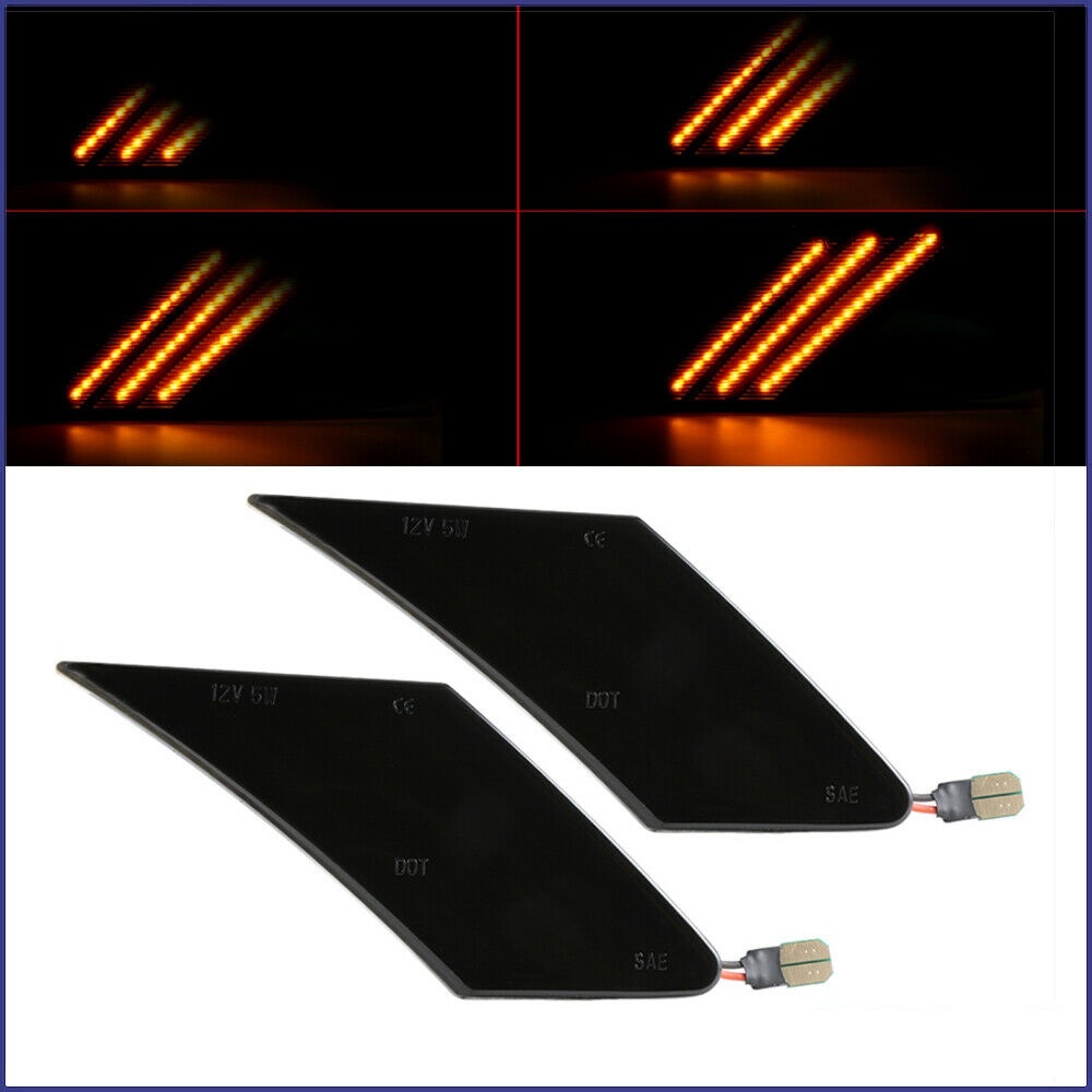 Dark Smoked Len Amber Led Panel Bumper Dynamic Flowing Side Marker Light For 2013-2020 86 Brz Smoky black - Image 3