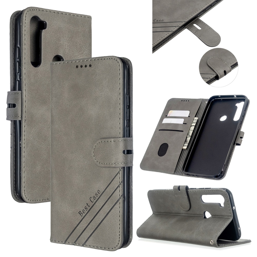 For Redmi Note 8T/Redmi 8/Redmi 8A Case Soft Leather Cover with Denim Texture Precise Cutouts Wallet Design Buckle Closure Smartphone Shell - Image 3