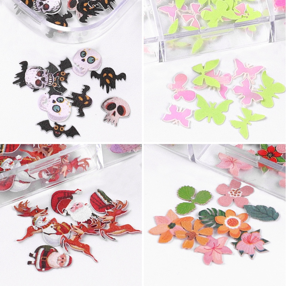 Nail Decorator Butterflies with little flowers for   and   nail art jewelry set 06 - Image 3