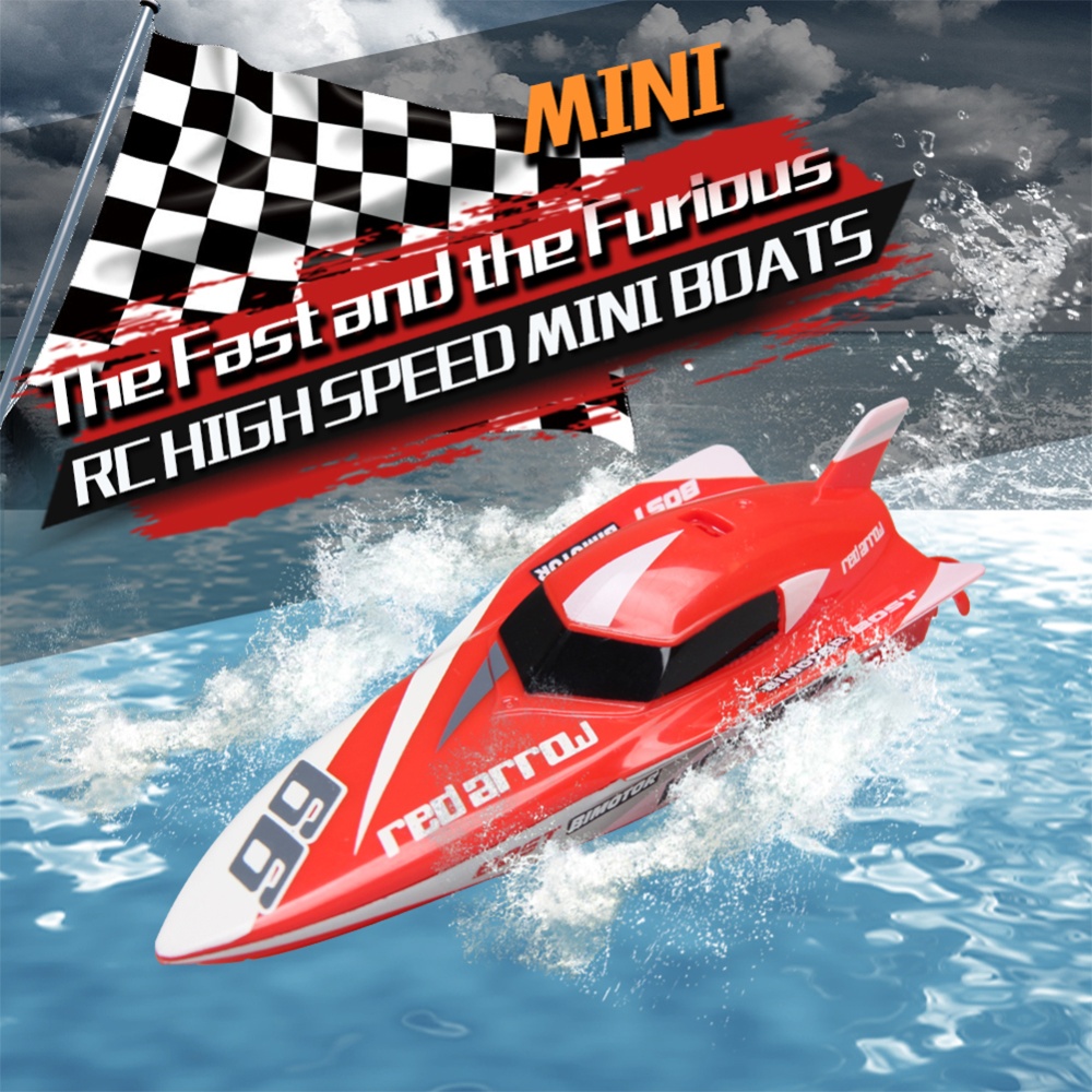 Cool 2.4G Kids Toys 4 Functions Mini RC Speedboat Boat Remote Control for Boys Children yellow - Image 3