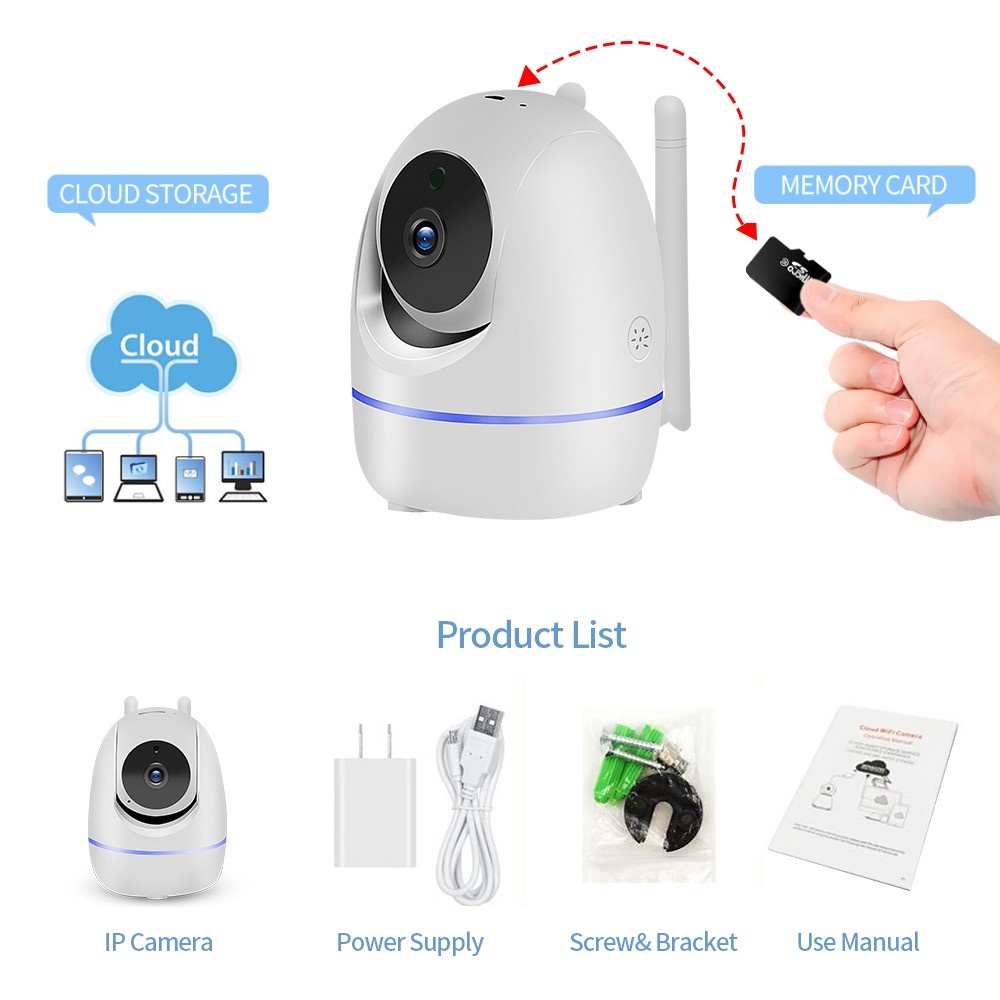 HD 3MP Security WiFi IP Camera Home Wireless Baby/Pet with Cloud Storage Two-Way Audio Motion Detection Night Vision Remote Monitoring 3 mil - Image 2