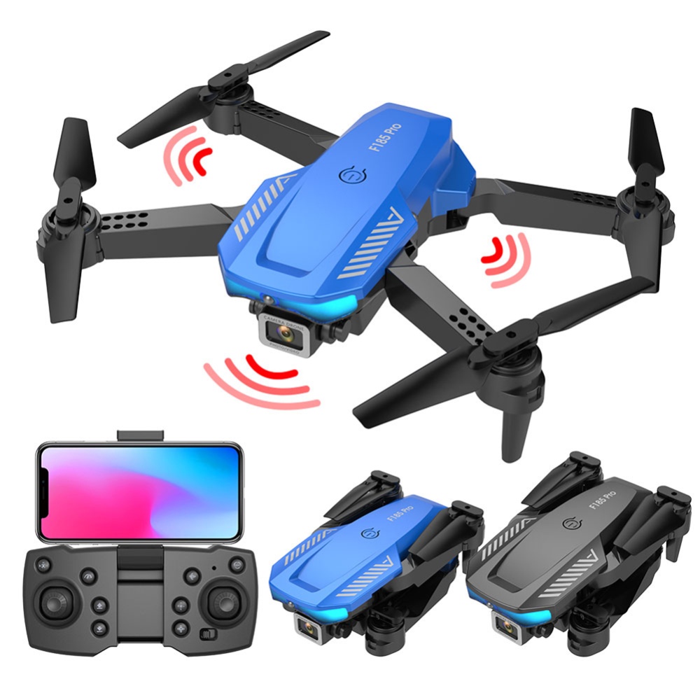 F185 Aerial Photography Drone Automatic Aircraft HD RC Blue Dual Lens 4K 2 Batteries - Image 3