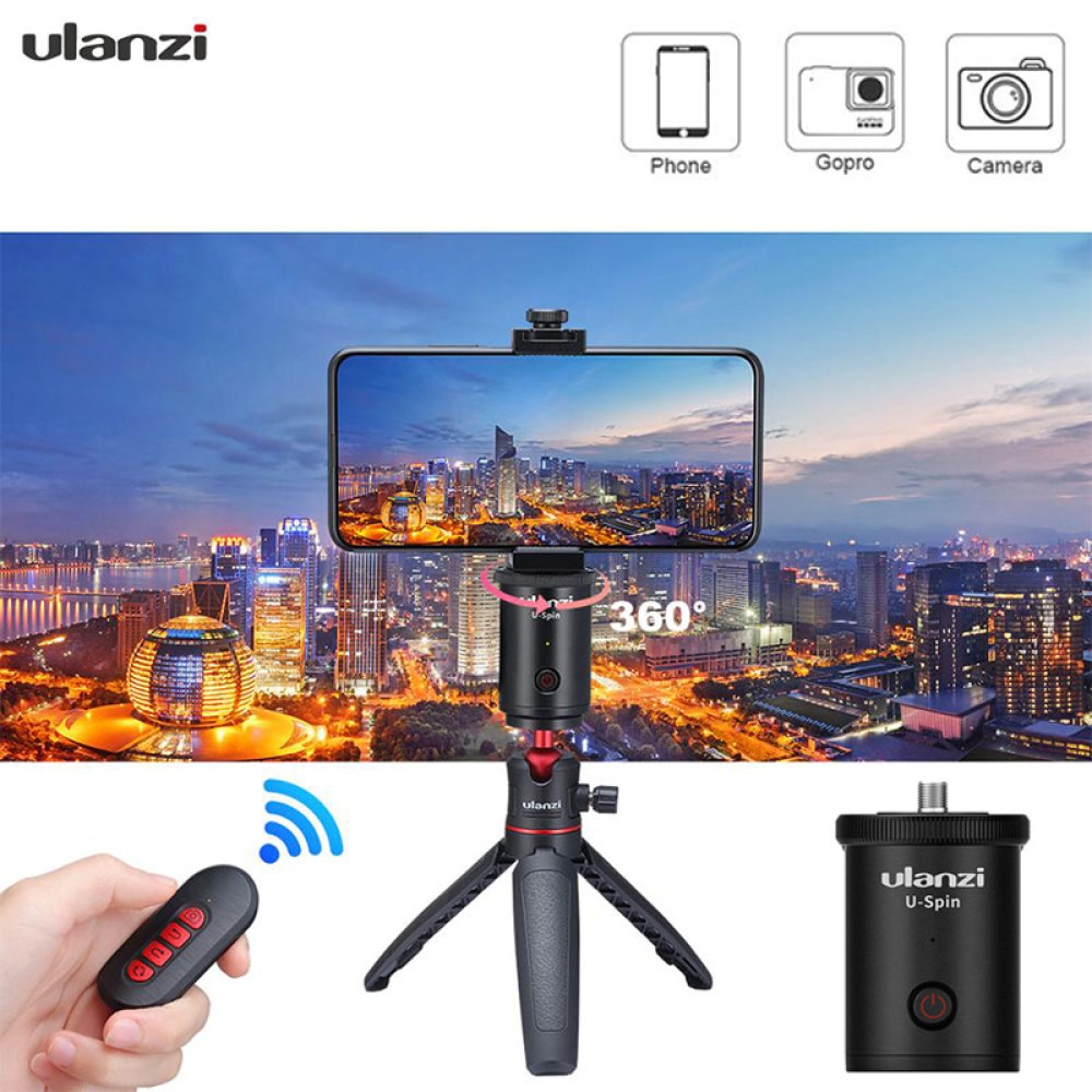 Ulanzi U-spin Mobile Phone Bluetooth Remote Control 360 Degreen Rotation Electric Gimbal Holder Camera Accessories black - Image 3