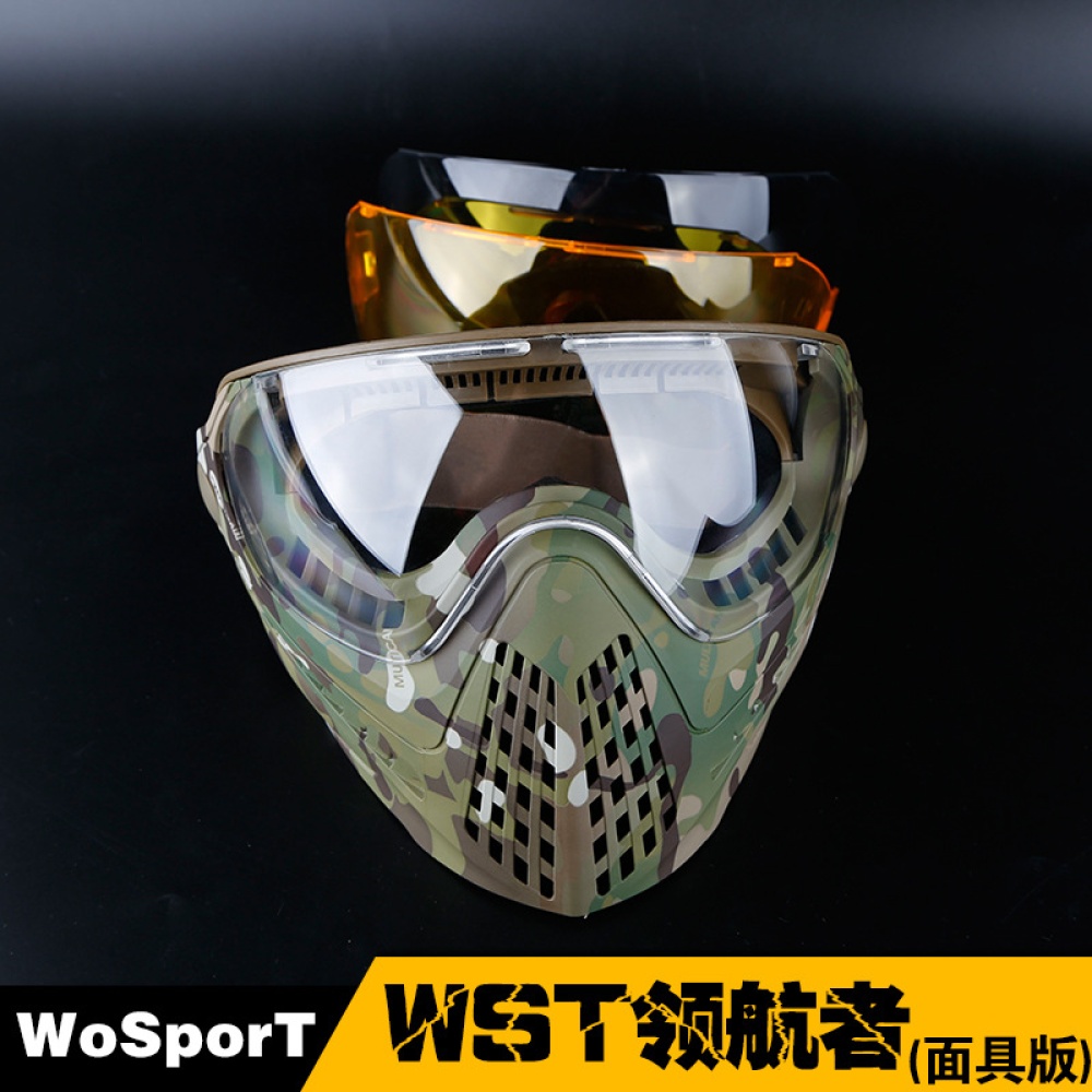 Airsoft Paintball Masks With Glasses Hunt Full Face Mask Outdoor Sports Nylon Strikeball black - Image 3