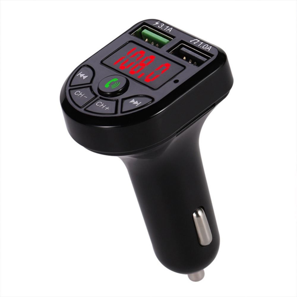 E5 Car Mp3 Player Bte5 Bluetooth-compatible Hands-free Call Led Screen Display Power-off Memory Function Fm Transmitter Receiver black