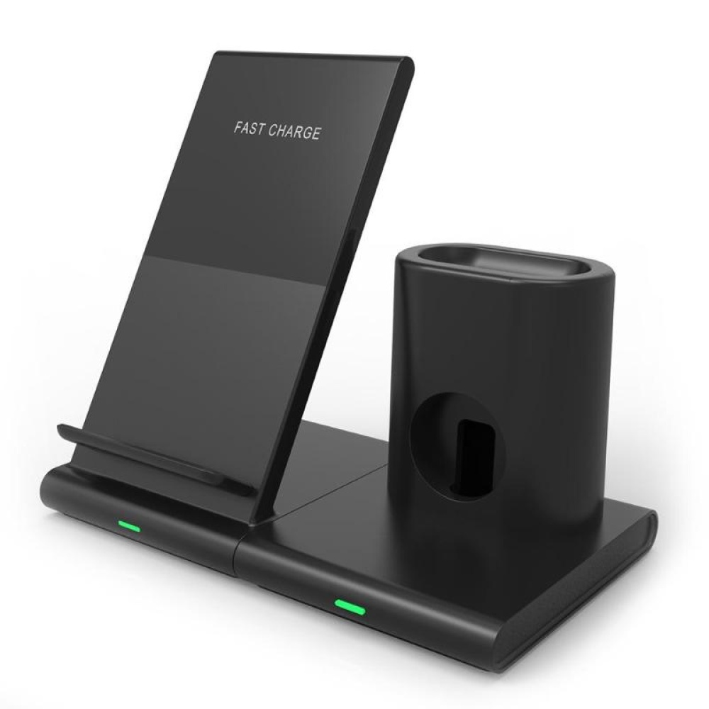 3-in-1 Wireless Charger 10W Fast Charging Magnetic Phone Holder Stand for iPhone Huawei Andriod black - Image 3