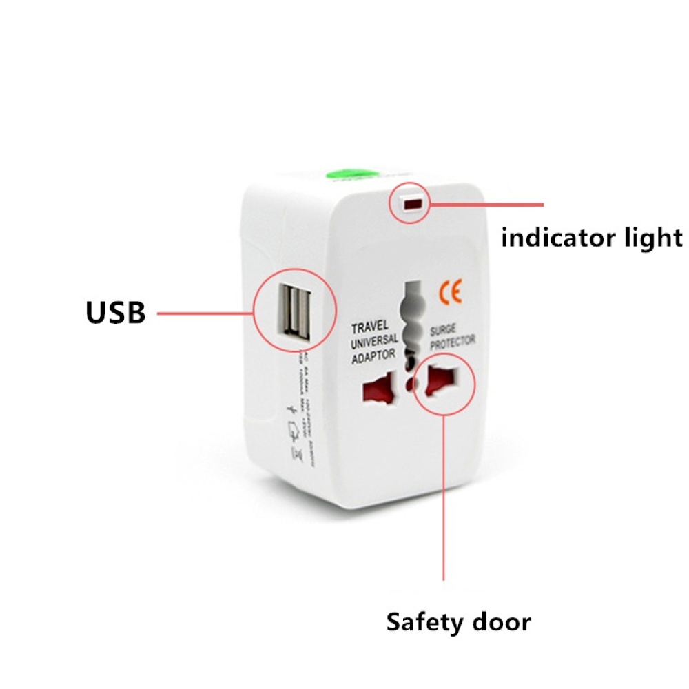 Travel Plug Adapter Global Universal Multi-function Converter Charger Electrical Usb Power White - Image 3