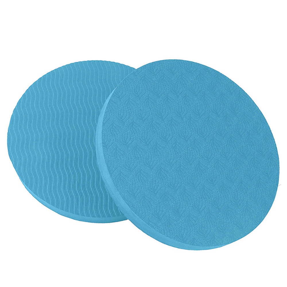 2PCS/Set Portable Round Knee Pad Yoga Mats Fitness Sprot Plank Gym Disc Protective Cushion blue_17.5cm in diameter - Image 3