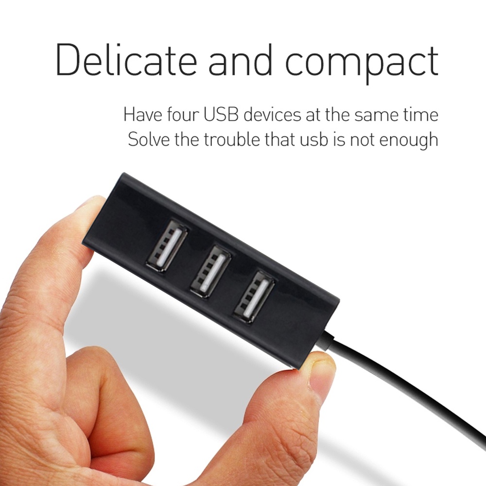 High Speed Converter 4port Usb 2.0 Hub Adapter with Power Switch for Gifts black - Image 2