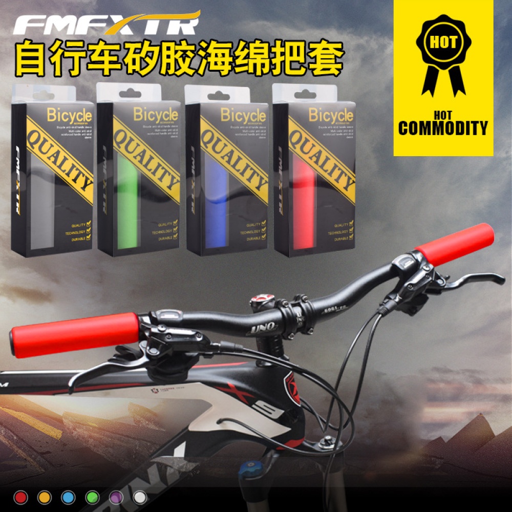 1Pair Bicycle Handlebar Grips Cover Outdoor MTB Mountain Bike Cycling Silicone Anti-slip Soft Blue - Image 2